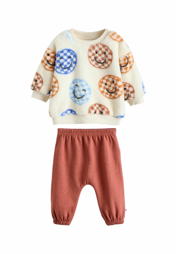 SET  - Stoffhose - blue checkerboard faces