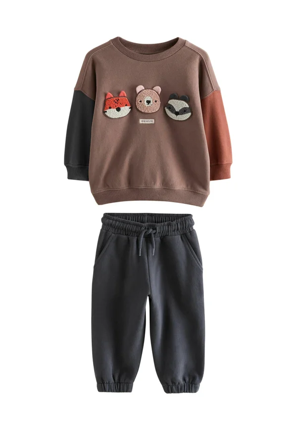 SET - Stoffhose - brown animal