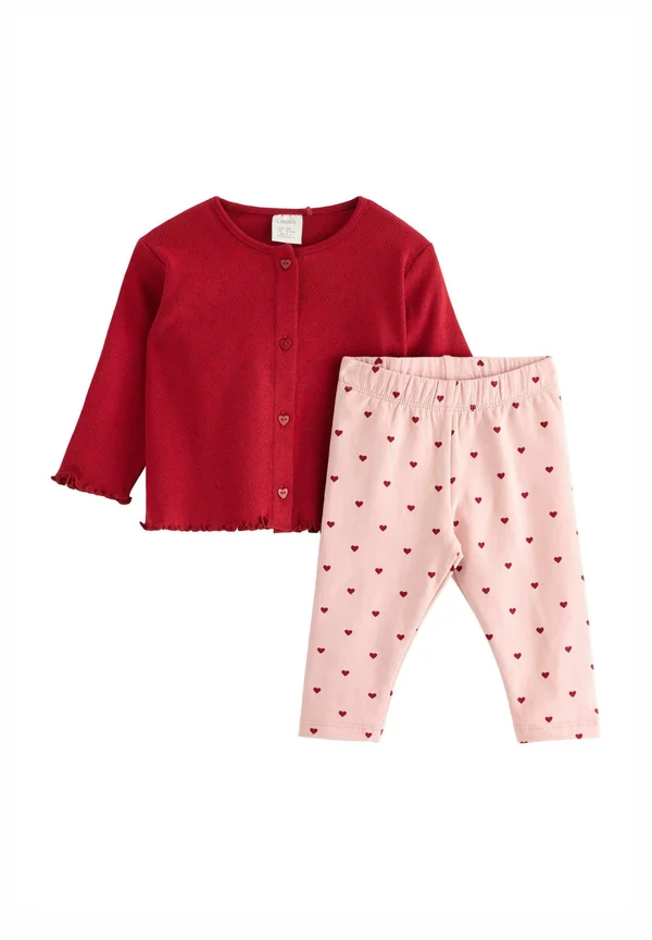 SET - Strickjacke - dark dusty/red