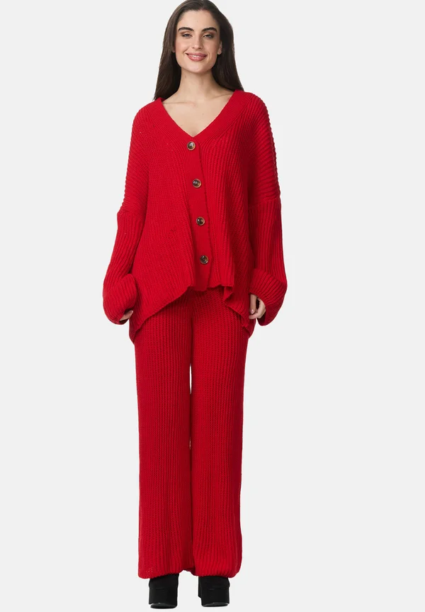 SET - Strickjacke - rot