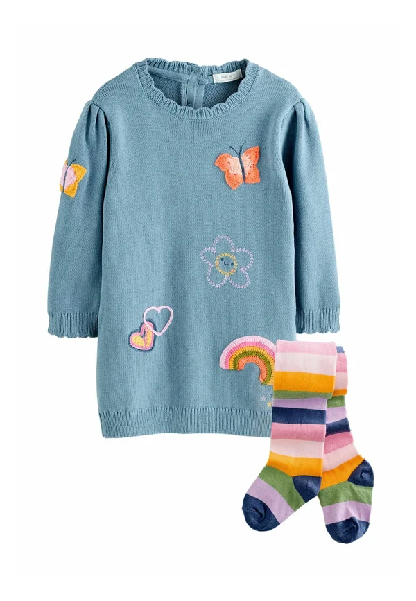 SET - Strickkleid - blue