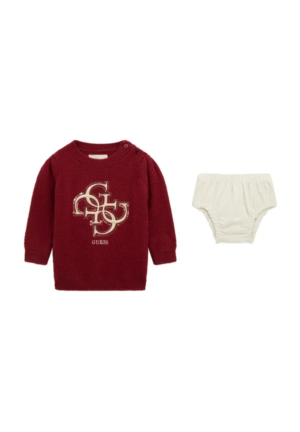 SET - Strickkleid - rot