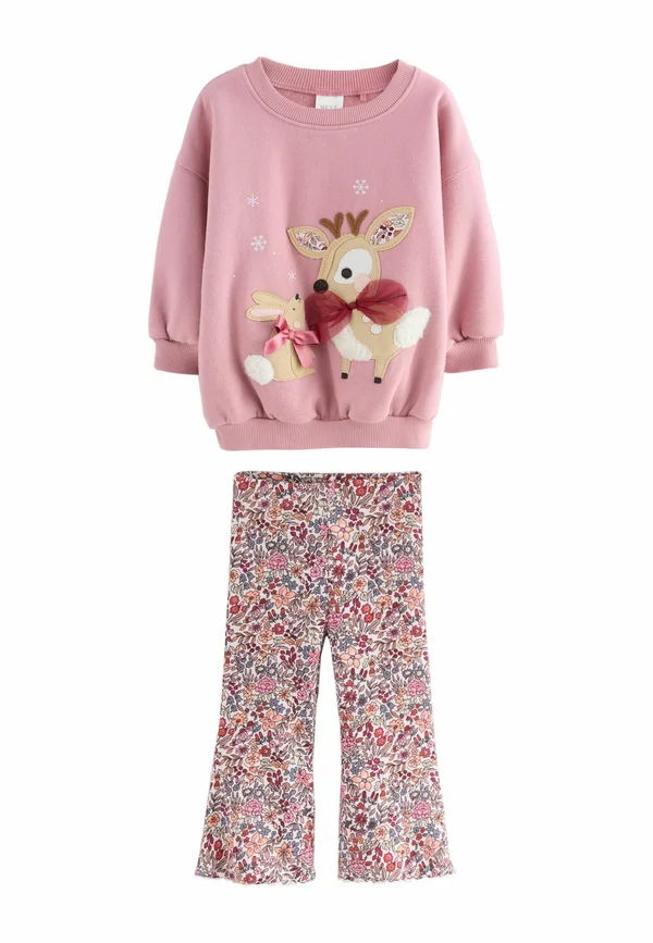 SET   - Sweatshirt - pink deer & bunny