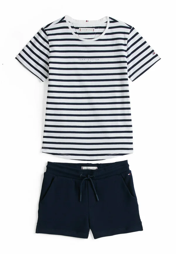 SET - T-Shirt basic - dark night navy stripes