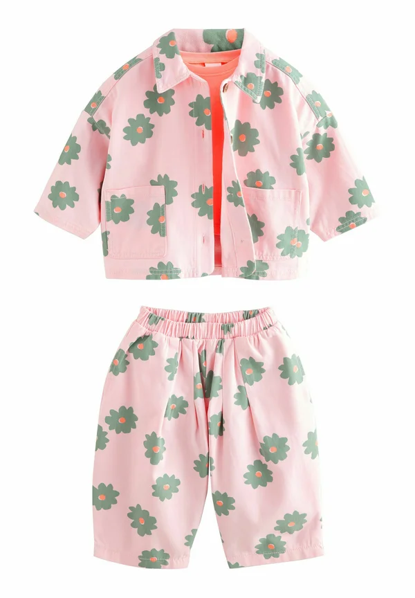 SET - T-Shirt basic - pink flower