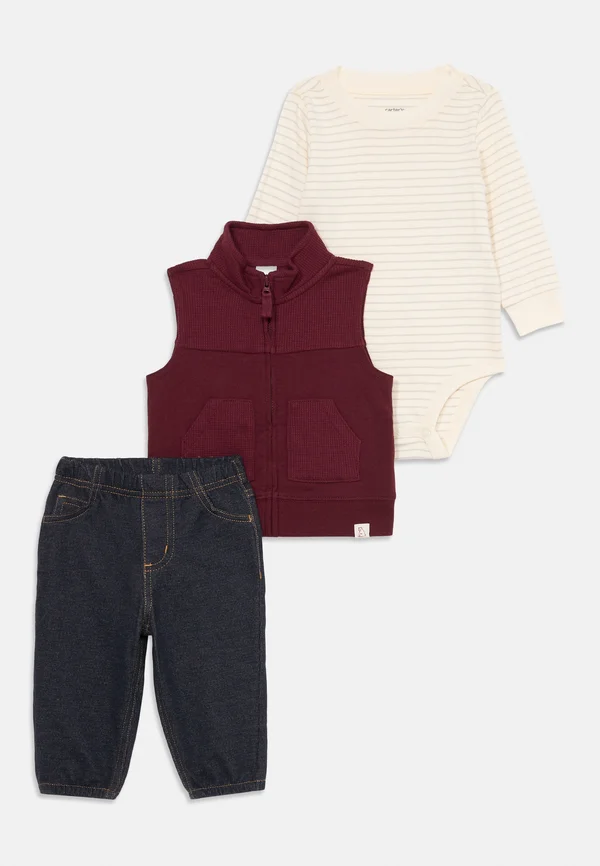 SET - Weste - light brown/blue