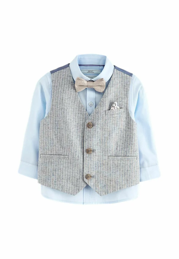 SET WITH STANDARD - Weste - blue linen stripe