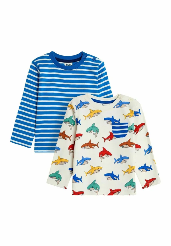 SHARK AND PLAIN 2 PACK - REGULAR FIT - Langarmshirt - ecru