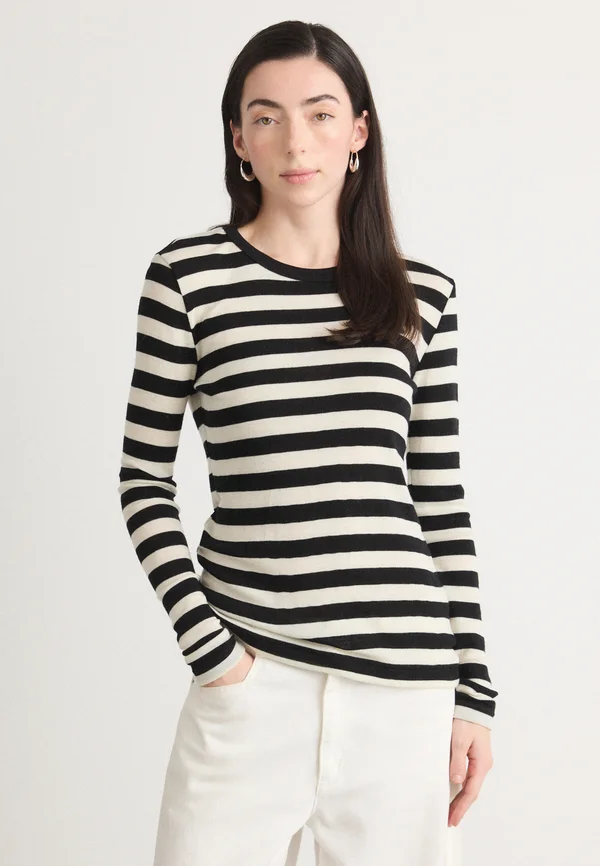 SHARON - Strickpullover - black/vanilla ice