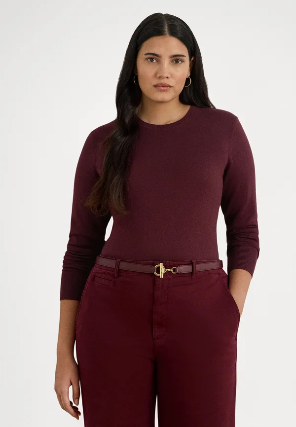 SHAVONNE COTTON BLEND SWEATER - Strickpullover - dark garnet