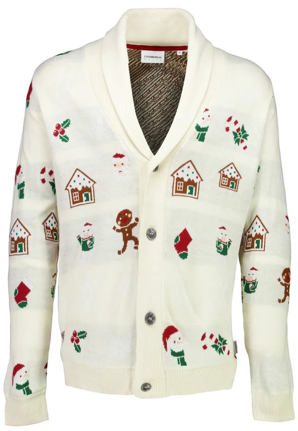 SHAWL COLLAR - Strickjacke - off white