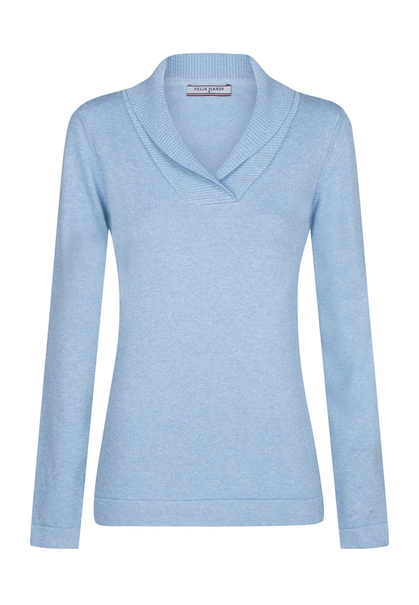 SHAWL COLLAR  - Strickpullover - blue