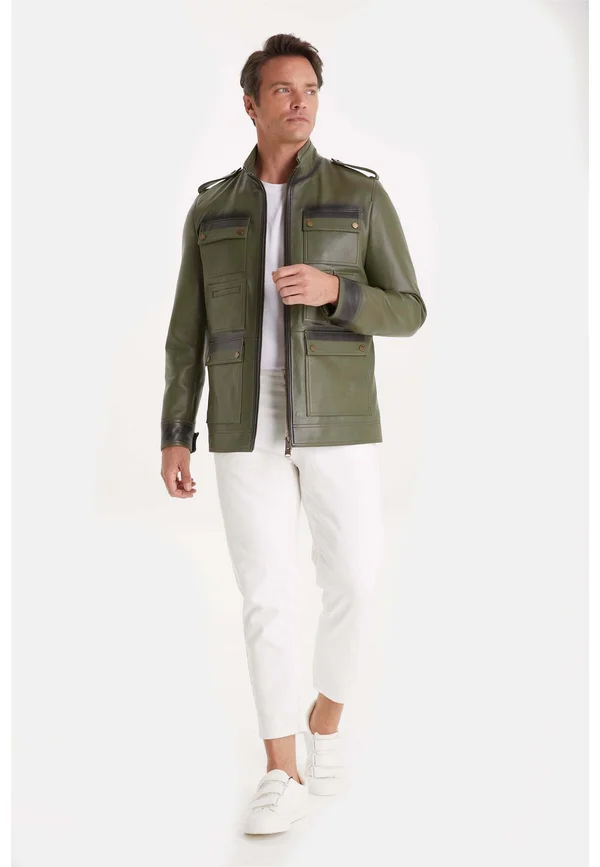 SHEARLING - Lederjacke - whiskey