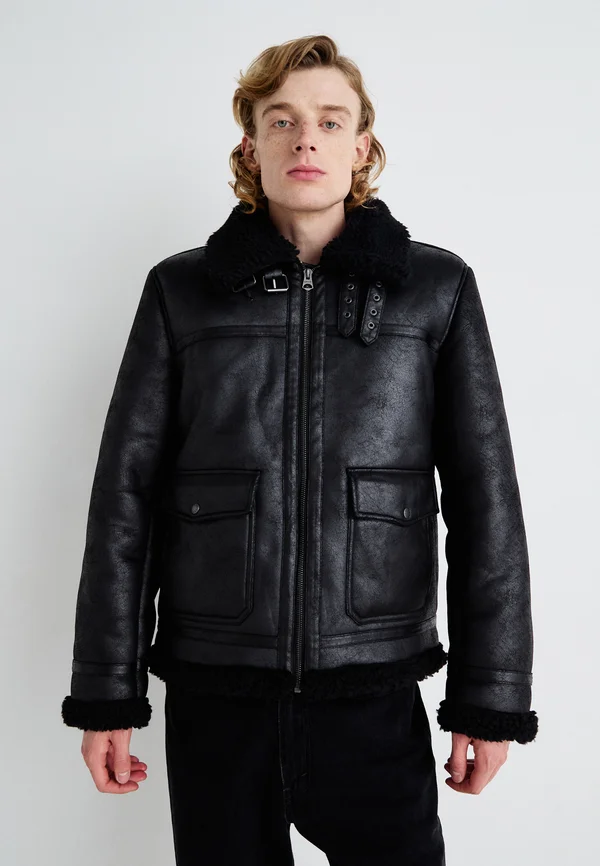 SHERPA - Kunstlederjacke - black