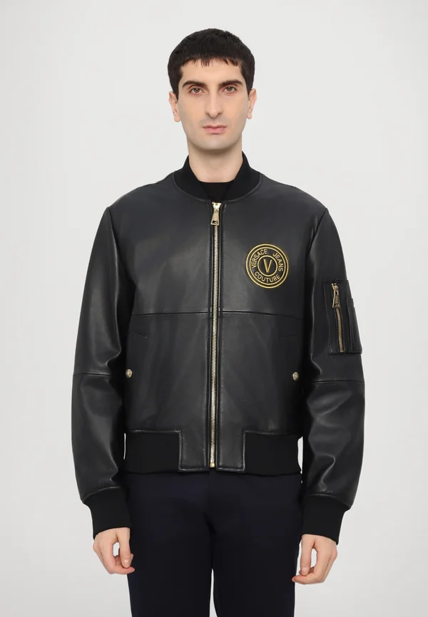 SHINE  - Lederjacke - black/gold