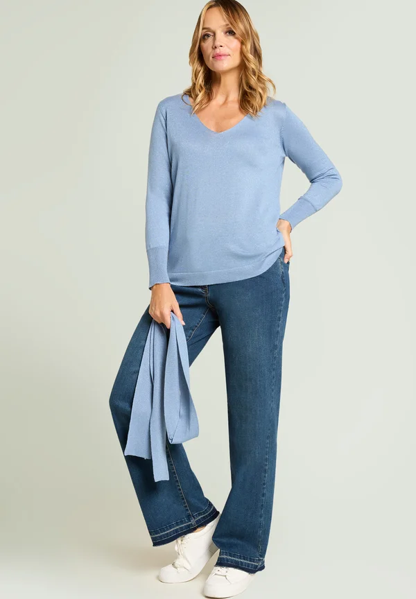 SHINY CON SCIARPINA - Strickpullover - azzurro