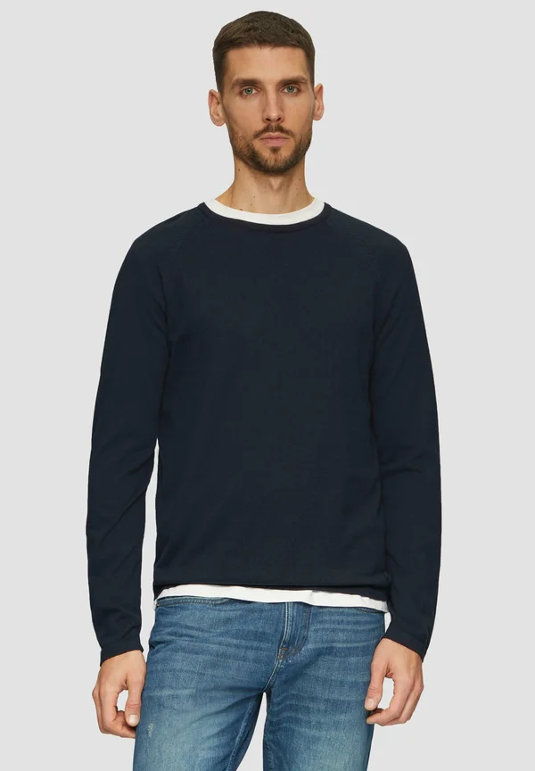 SHIRT MIT CREW NECK - Strickpullover - navy