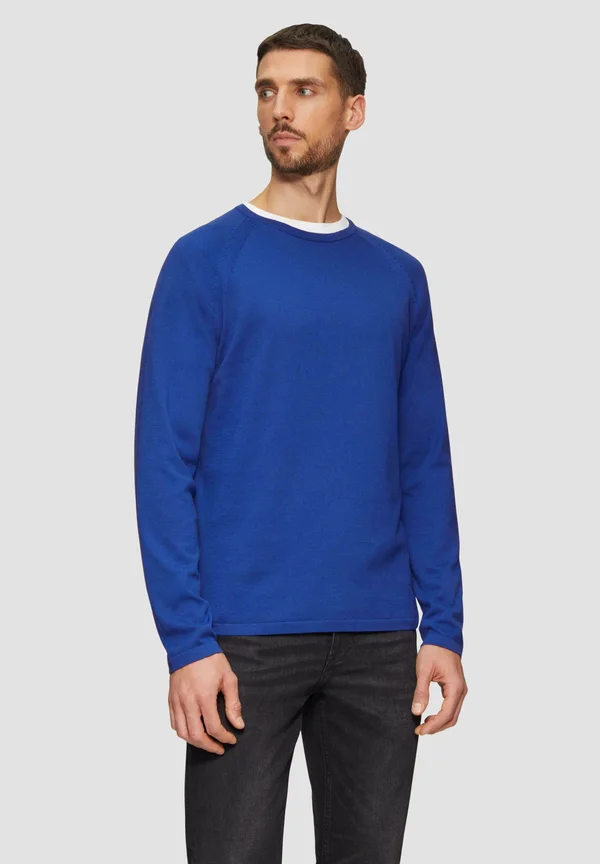 SHIRT MIT CREW NECK - Strickpullover - ozeanblau