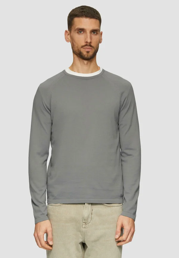 SHIRT MIT CREW NECK - Strickpullover - schiefergrau
