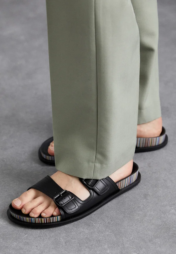 SHOE MESRA MULTISTRIPE - Pantolette flach - black