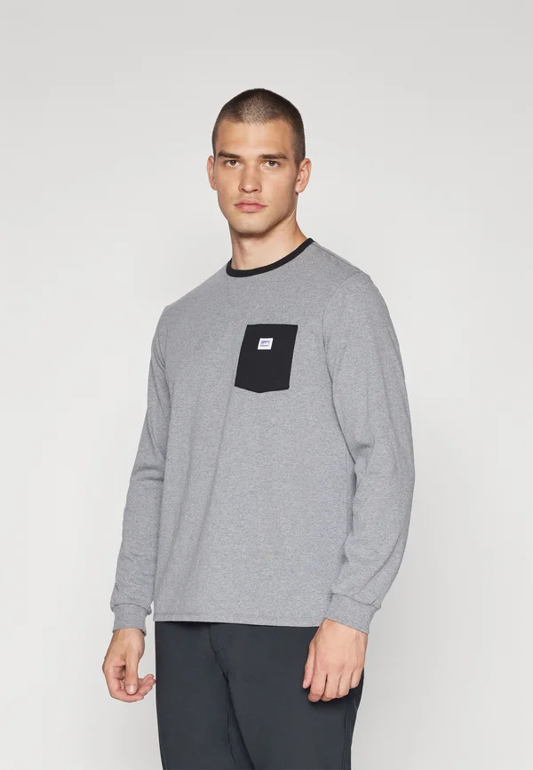 SHOP STICKER POCKET RESPONSIBILITEE - Langarmshirt - gravel heather