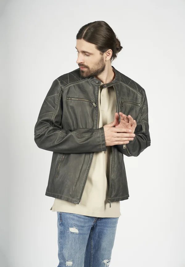 SHORT - Kunstlederjacke - dark grey