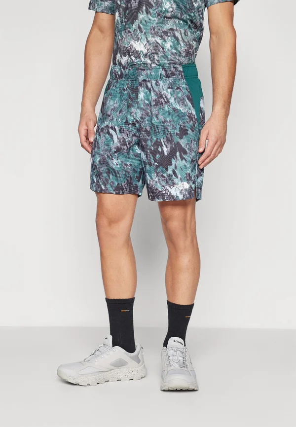 SHORT  - Kurze Sporthose - deep nori/trail grid