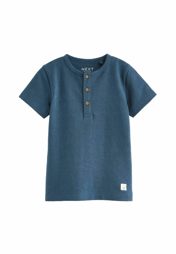 SHORT SLEEVE HENLEY NECK -REGULAR FIT - T-Shirt print - blue