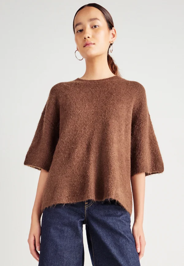 SHORT SLEEVE - Strickpullover - chestnut