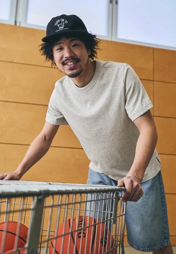 SHORT SLEEVE  - T-Shirt basic - grey heather/white