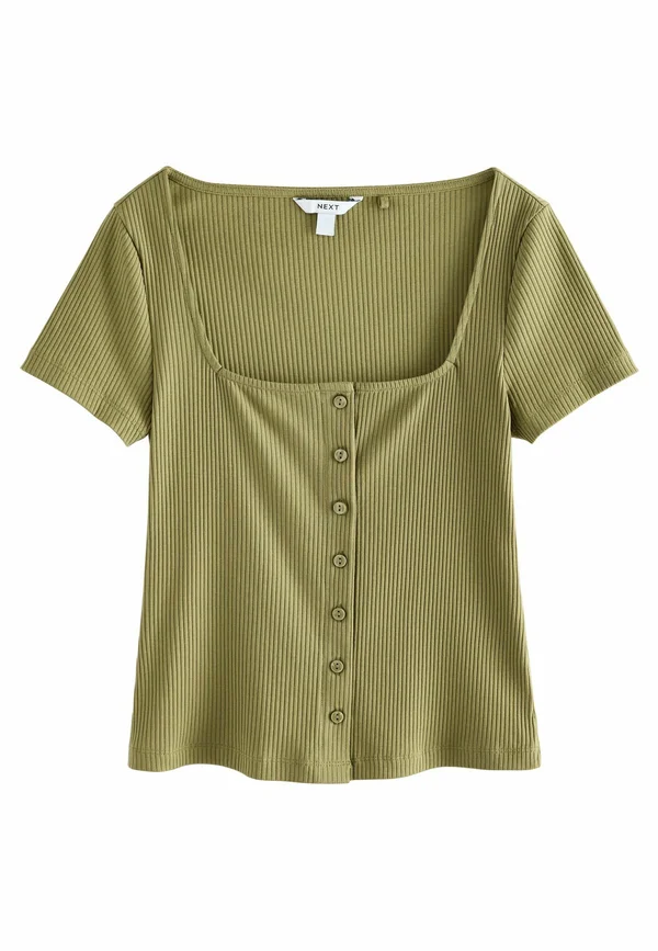 SHORT SLEEVE THROUGH - Strickjacke - khaki green