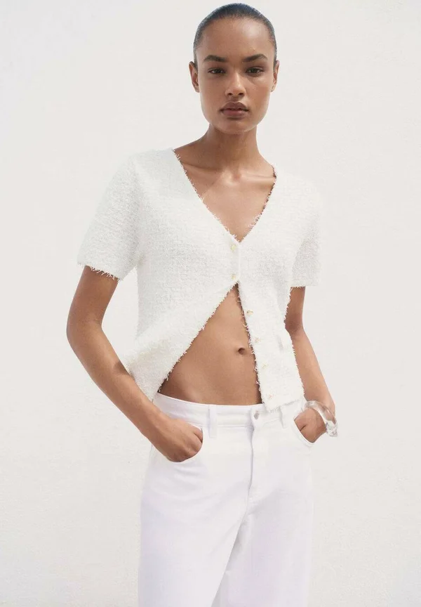 SHORT-SLEEVED - Strickjacke - white