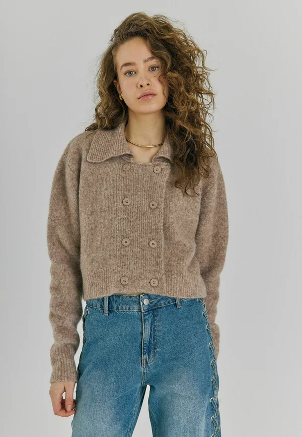 SHORT  - Strickjacke - camel