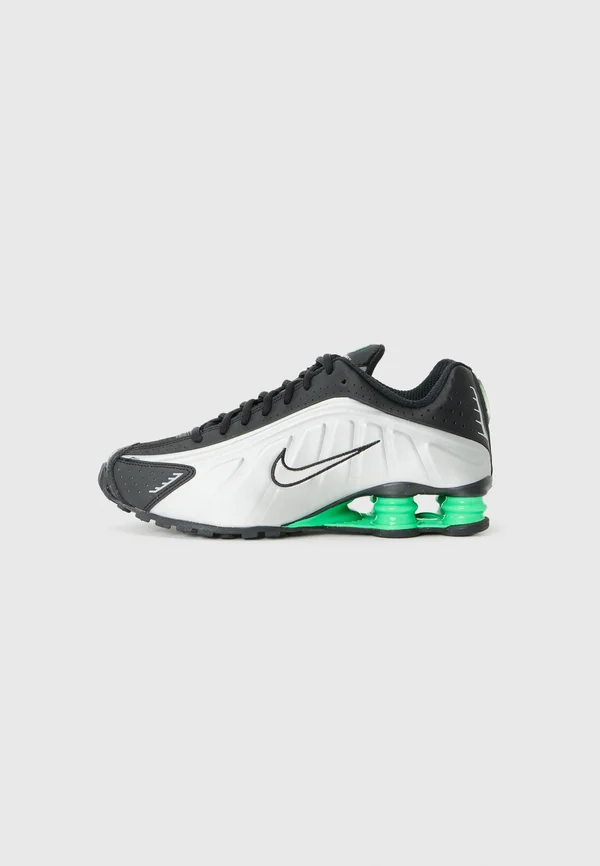 SHOX R4 UNISEX - Sneaker low - silver-coloured/black/green shock