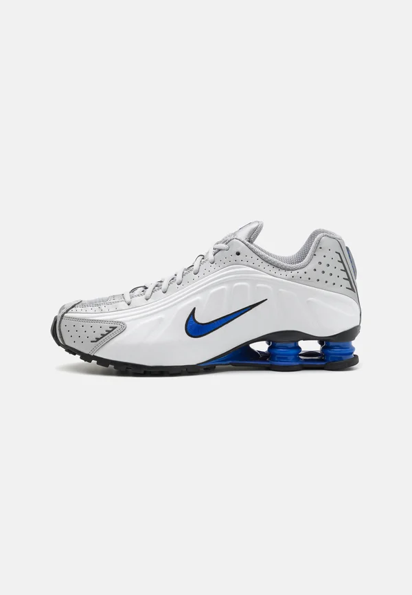 SHOX R4 UNISEX - Sneaker low - white/metallic silver/racer blue/iron grey/black