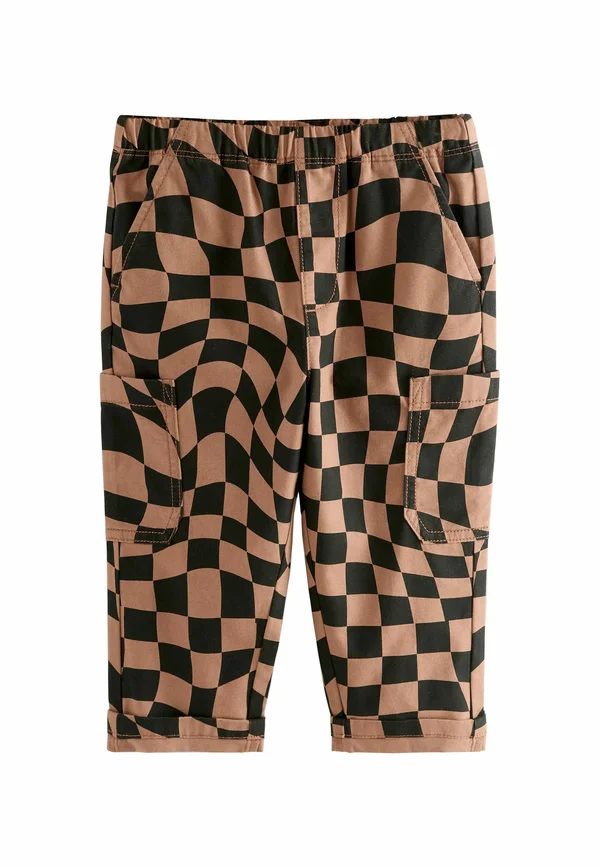 SIDE PULL-ON STANDARD - Stoffhose - black tan checkerboard