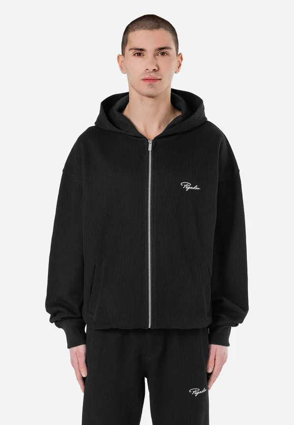 SIGNAR - Sweatjacke - washed black/white