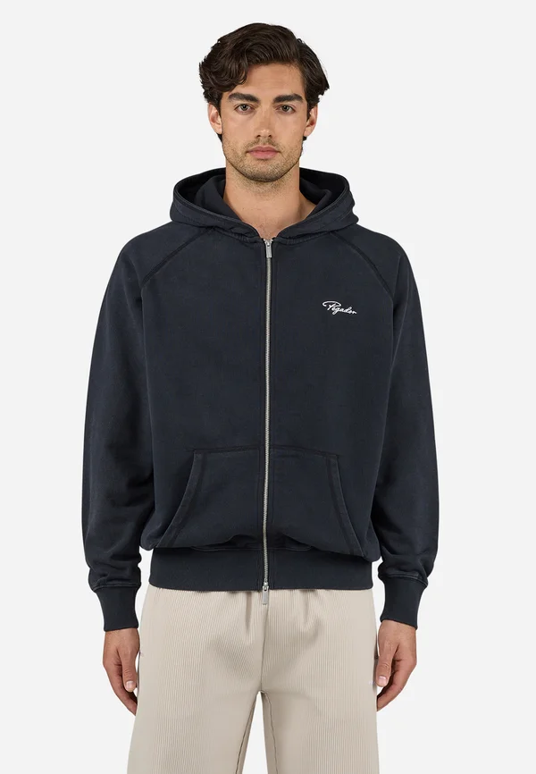 SIGNAR TERRY RAGLAN SWEAT JACKET - Sweatjacke - vintage black unbleached