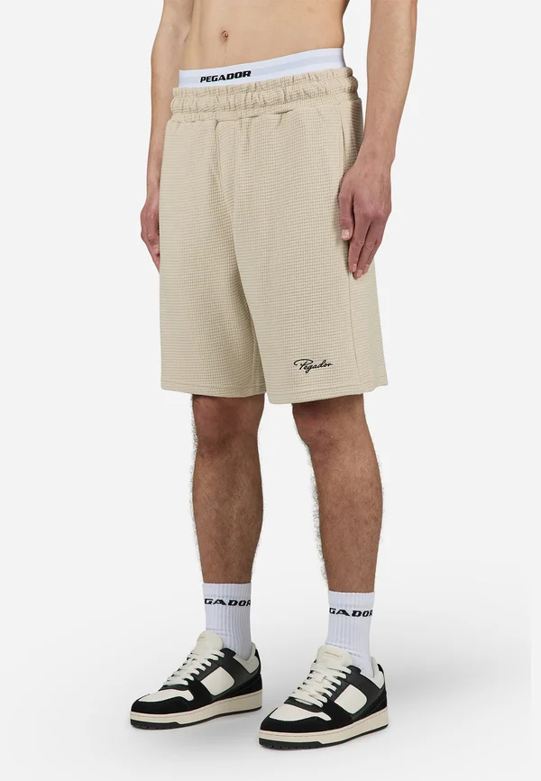 SIGNAR WAFFLE SHORTS - Jogginghose - washed light beige