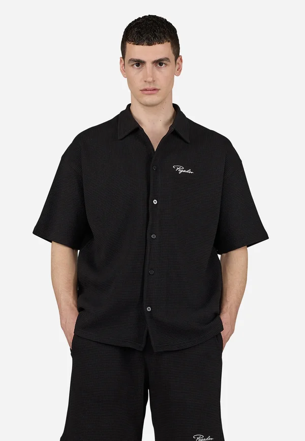 SIGNAR WAFFLE SHORTSLEEVE SHIRT - Hemd - washed black