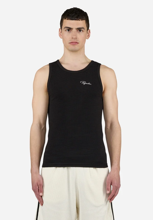 SIGNAR WAFFLE UNDERSHIRT - Top - washed black