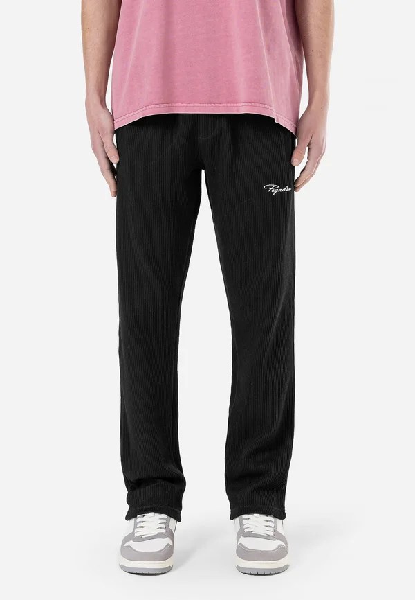 SIGNAR WIDE - Stoffhose - washed black/white