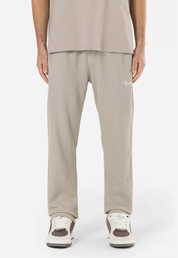 SIGNAR WIDE - Stoffhose - washed dark stone/white