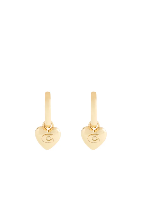 SIGNATURE C HEART CHARM HUGGIE - Ohrringe - gold-coloured