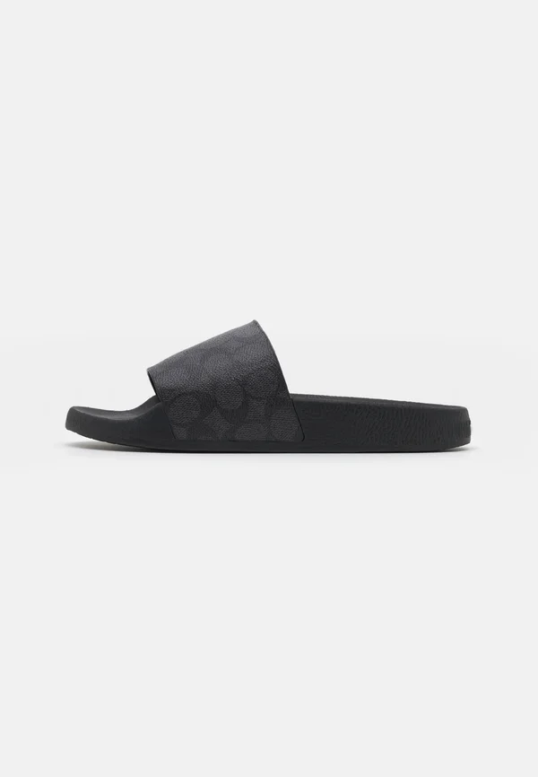 SIGNATURE COATEDPOOL SLIDE - Pantolette flach - charcoal