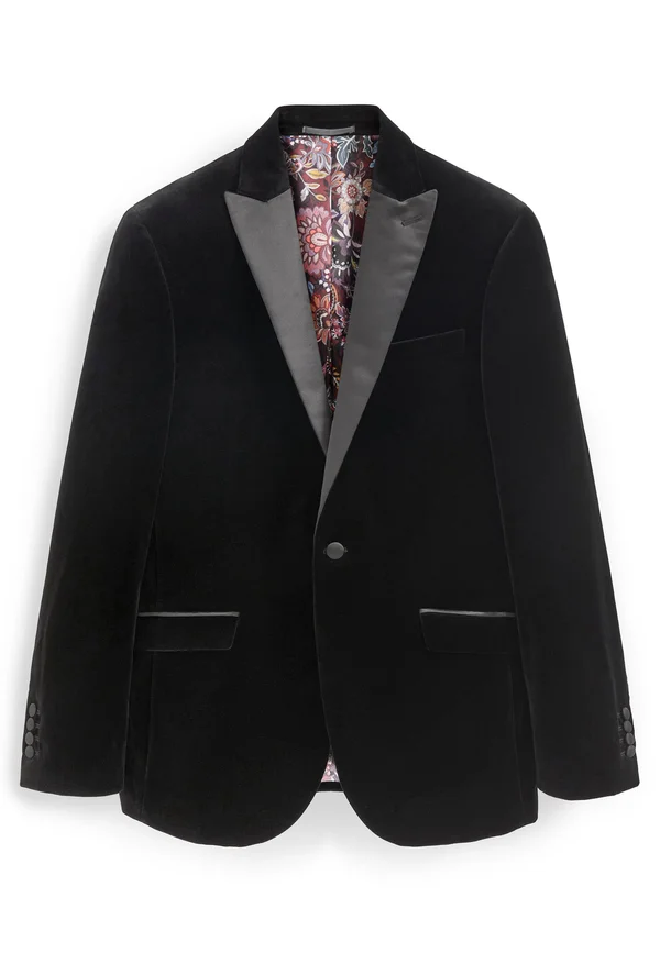 SIGNATURE ITALIAN FABRIC SLIM FIT VELVET BLAZER - Sakko - black
