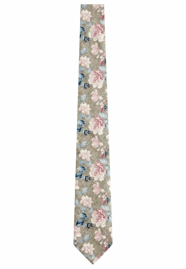SIGNATURE MADE IN ITALY PRINTED MELANGE - Krawatte - neutral brown pink floral