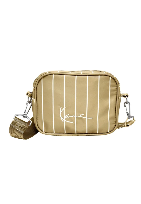 SIGNATURE PINSTRIPE MESSENGER - Umhängetasche - sand/white