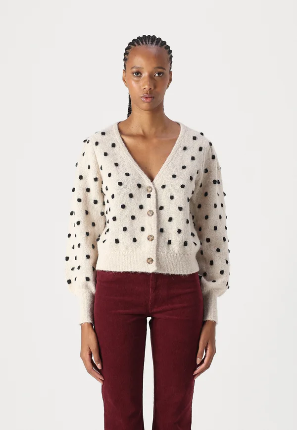 SIGRID LIFE VNECK STRUC - Strickjacke - cement