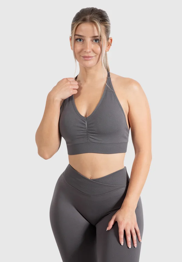 SILVIA SEAMLESS NECKHOLDER BRA SPORTS BH - Sport-BH mit leichter Stützkraft - anthrazit